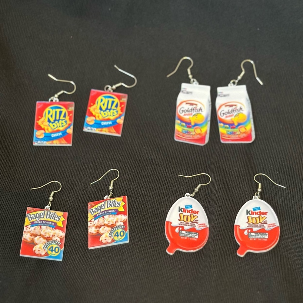Fun Snack-Themed Earrings Set